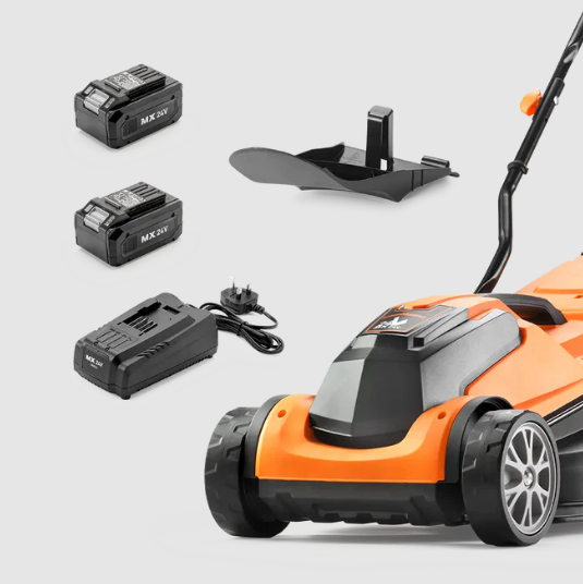 MX 24V 34cm Cordless Lawn Mower with Spare Battery CLMF2434G-01