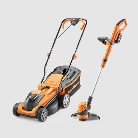 MX 24V 34cm Cordless Lawnmower Trimmer Set with Spare Battery