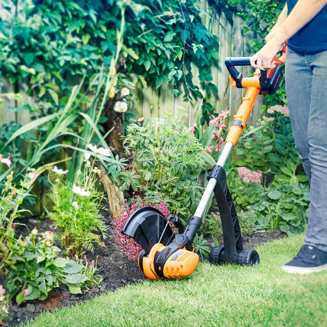 MX 24V 34cm Cordless Lawnmower Trimmer Set with Spare Battery